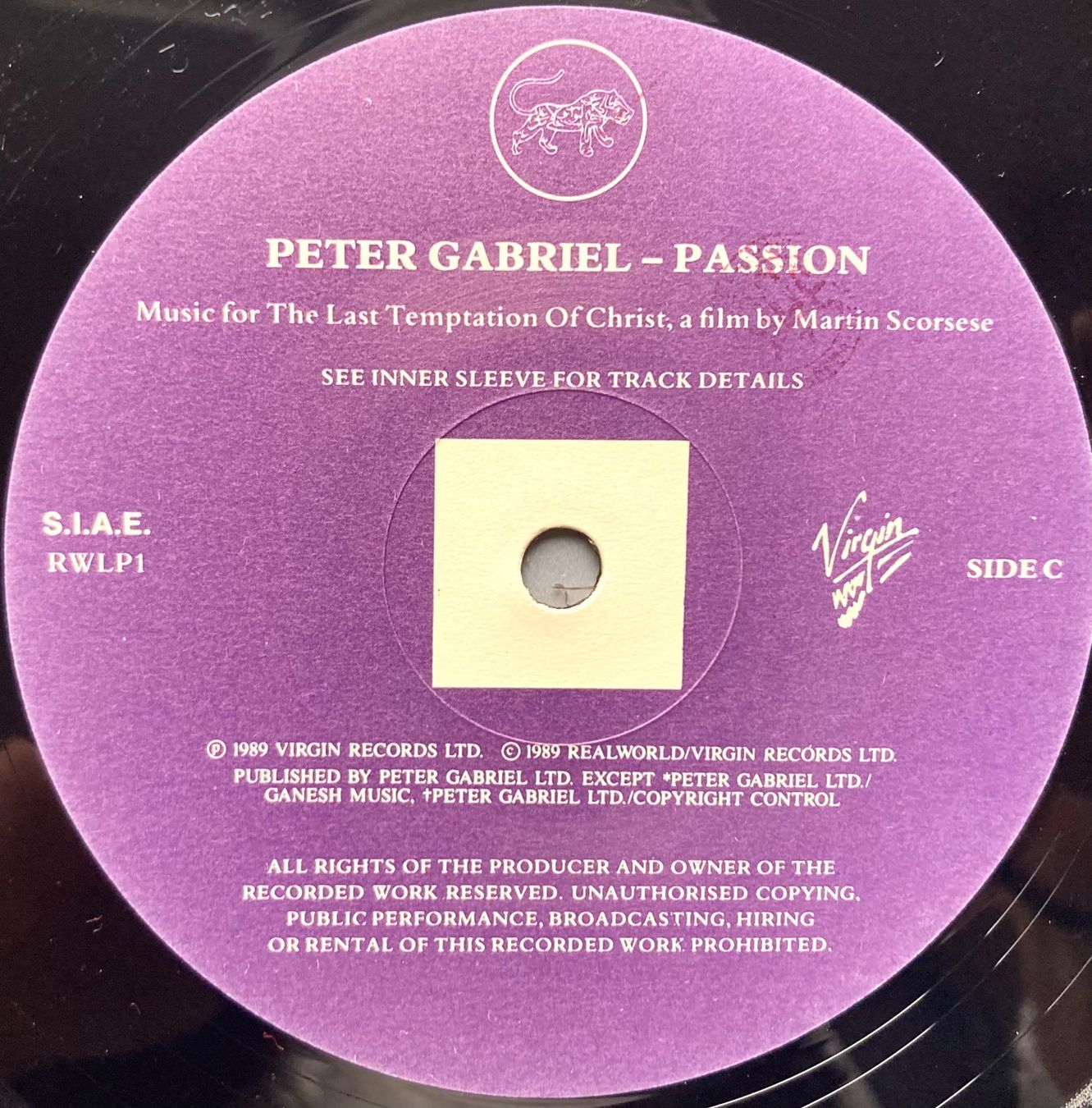 Dischi in vinile: PETER GABRIEL - PASSION – Usato da Poliez-Pittet venduto da Newtown-Records 5