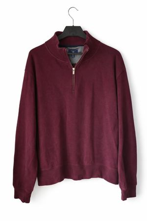 Pull Gant bordeaux zippé col montant Taille XXL