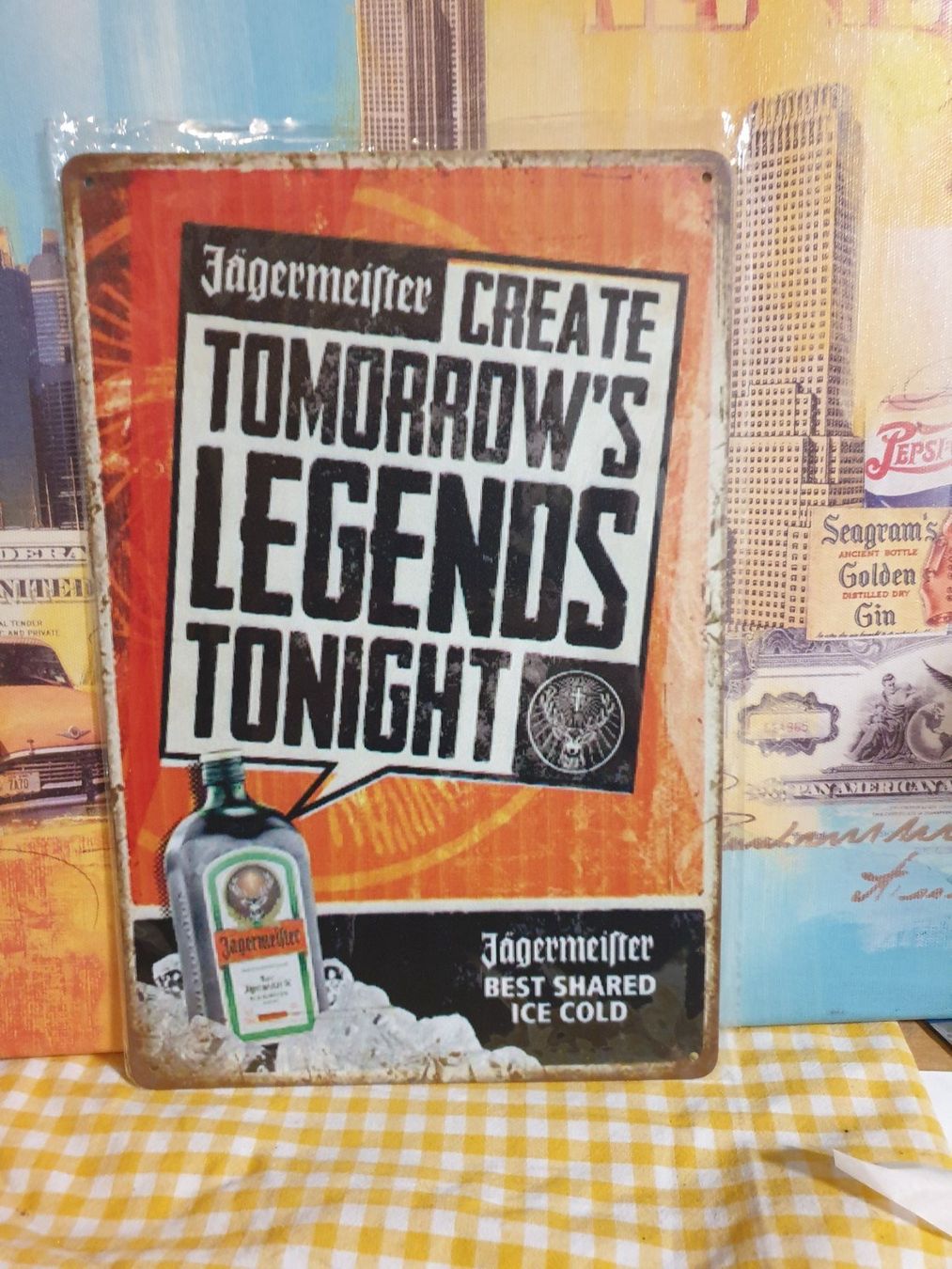 Insegne: Jägermeister Blechschild "Create Tomorrow's Legends" – Nuovo e nell'imballaggio originale da Olten venduto da Marsmobil