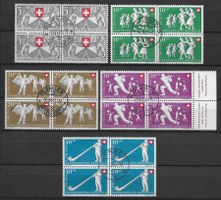 1951: Pro Patria Viererblock Serie Nr.B51-55 gest.