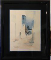 Aquarelle originale J. Marmey Sidi Bou Saïd 1987 -