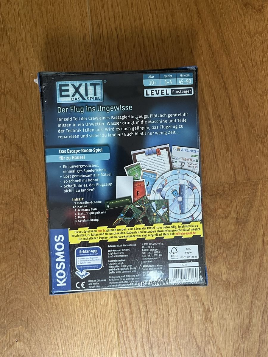 Kosmos Giochi: EXIT Das Spiel - Der Flug ins Ungewisse  – Nuovo e nell'imballaggio originale da Wagen venduto da barch80 1