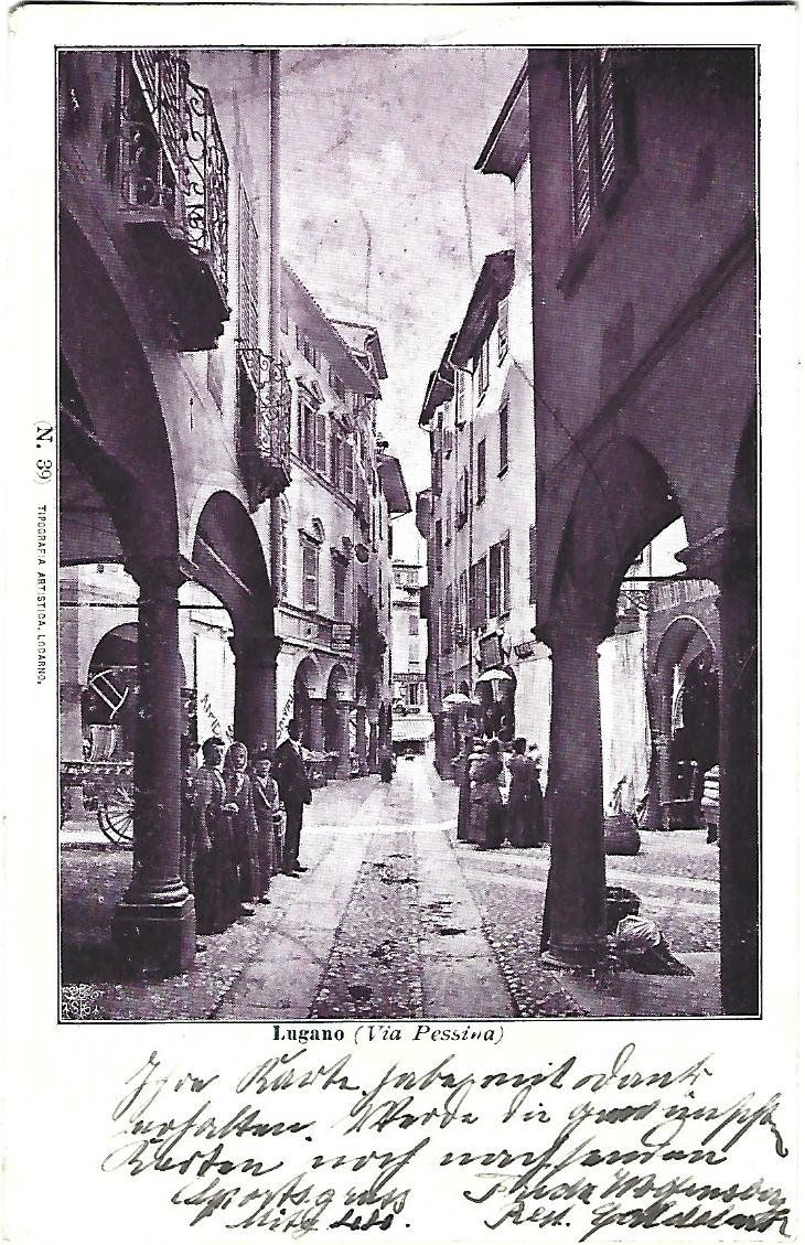 Cartoline postali: Lugano via Pessina – Usato da Wetzikon ZH venduto da Brulu100