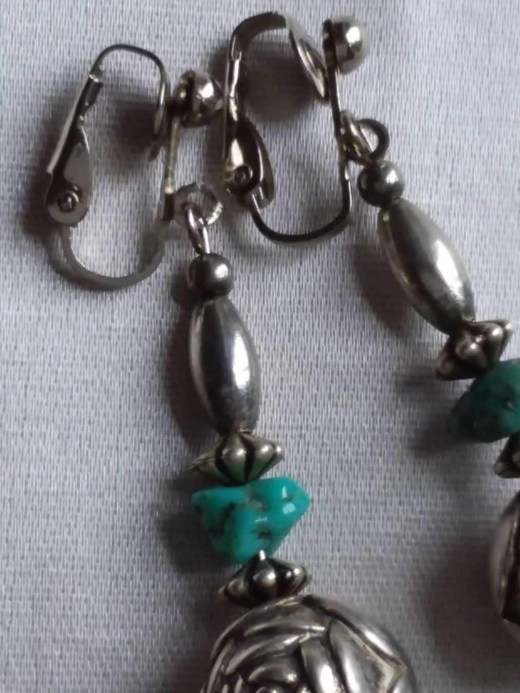 Ohrringe & -stecker: Vintage Silber/Türkis Ohrhänger mit Clips – Gebraucht aus Zürich von sanwit 2
