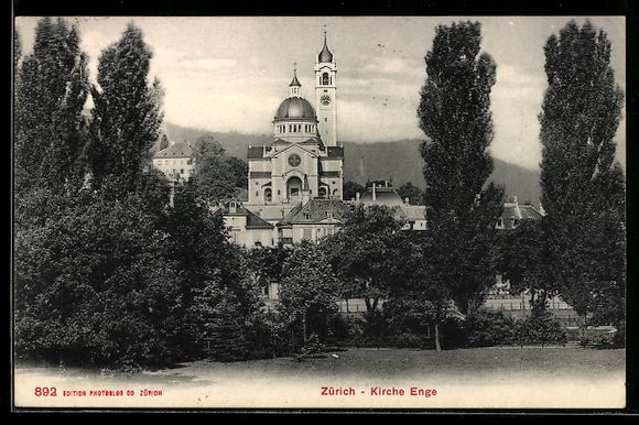 Cartoline postali: AK Zürich, Kirche Enge – Usato da Berlin venduto da bartko-reher