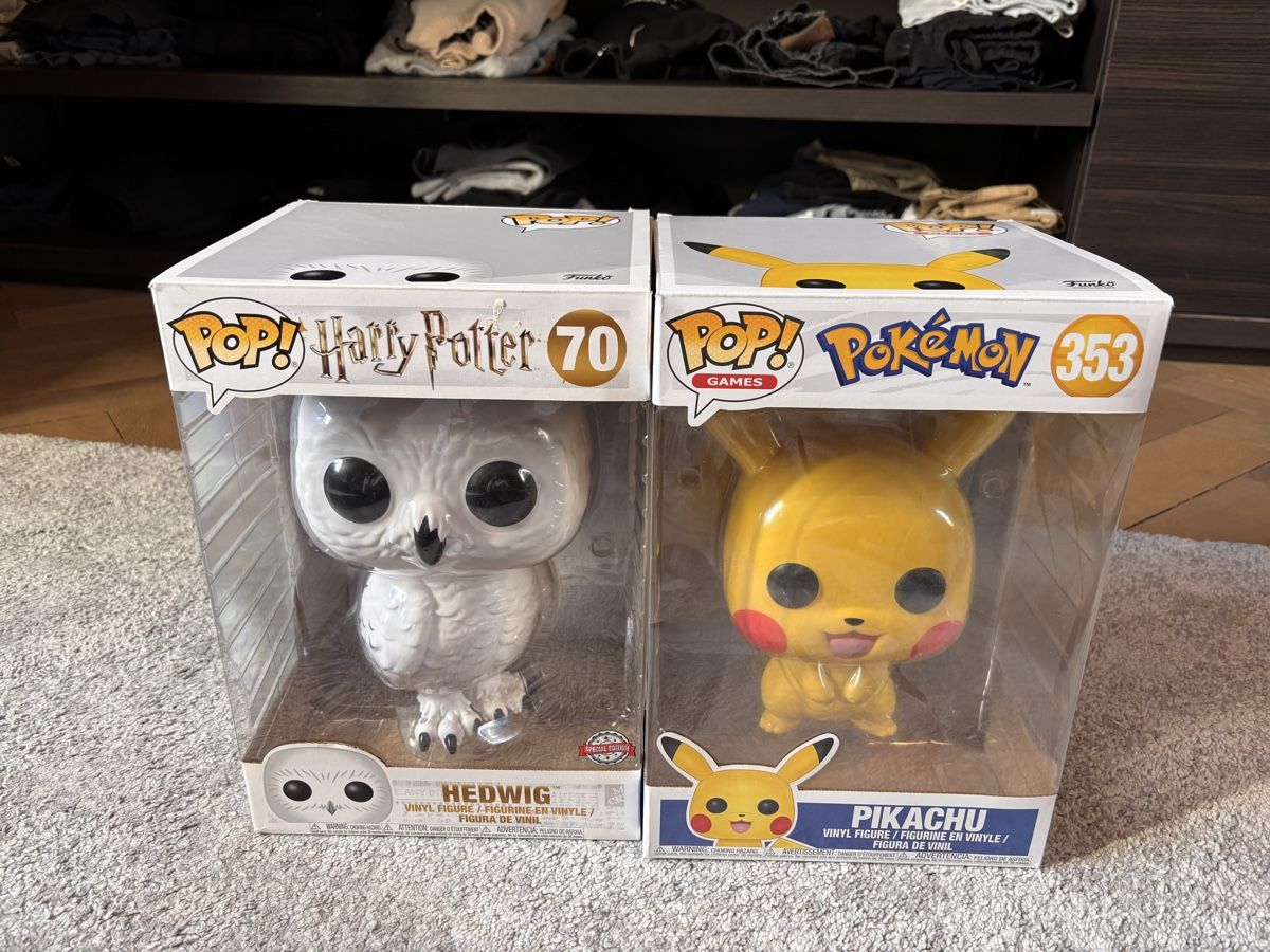 Funko Statuette: Two big funko pops,pikachu and hedwig – Usato da Ascona venduto da ElfieLove