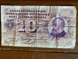 Billet suisse banknoten 10 15.05 1968
