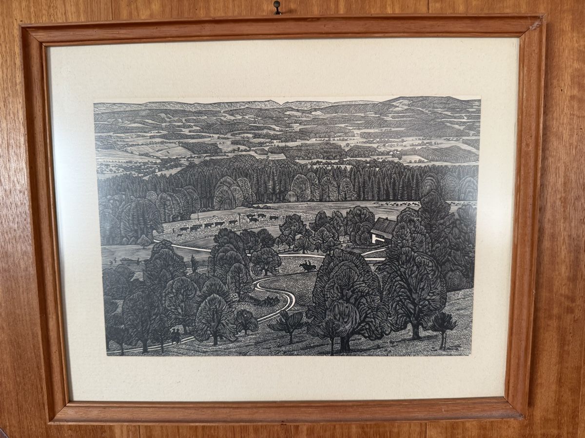 Xilografie: Schwarz-weiss-Landschaft Holzschnitt – Usato da Unterägeri venduto da Tonyman69 1