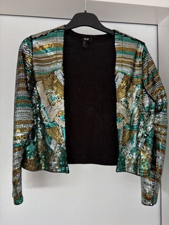 H&M Damen Pailletten Blazer Grösse S