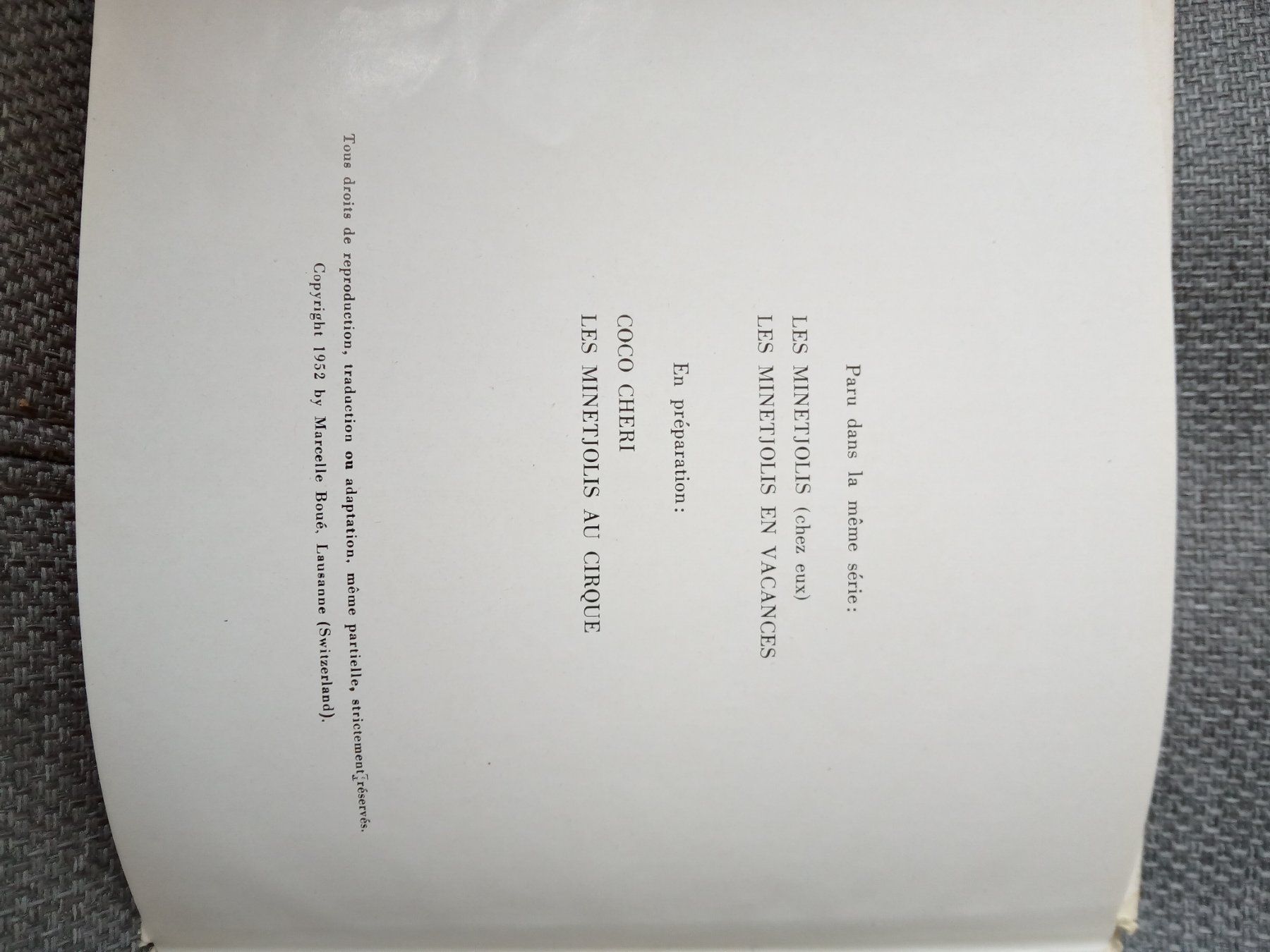 Bücher: Marcelle Boué, LES MINETJOLIS À L'ÉCOLE . 1952 – Gebraucht aus Le Locle von borgespatricia 6