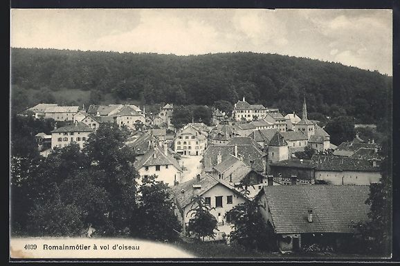 Cartoline postali: Romainmotier, Panorama à vol d'oiseau – Usato da Berlin venduto da bartko-reher