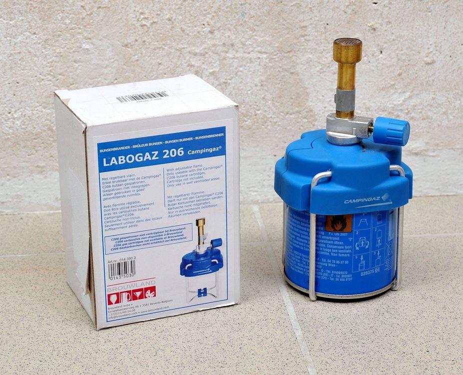Bunsenbrander Labogaz 206 met Clip & Go montagesysteem voor eenvoudige vervanging van de cartridge (C206GLS), vermogen 760 W bij 55 g/h