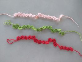 Lot de 3 couronnes de fleurs au crochet