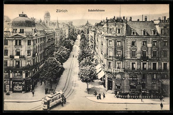 Cartoline postali: Zürich, Strassenbahn in der Bahnhofstra – Usato da Berlin venduto da bartko-reher