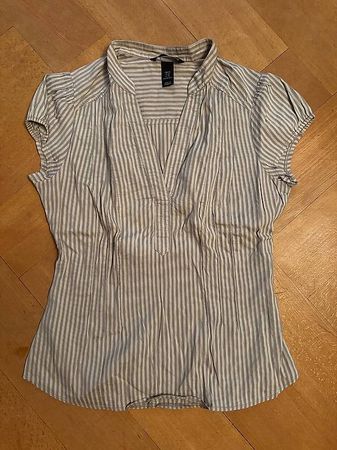 Bluse Damen grau-gestreift Gr 40 gebraucht