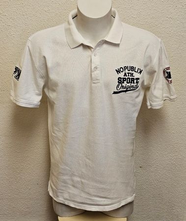 NOPUBLIK Polo Shirt Weiß Herren Gr. L 100% Baumwolle Sport C