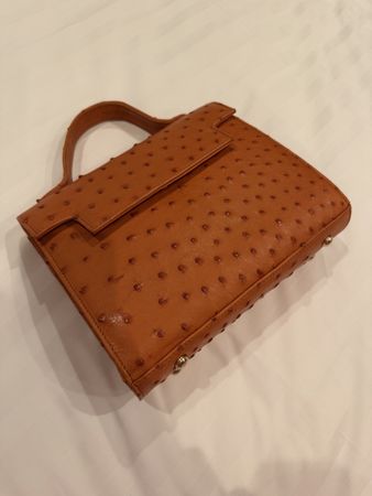 Exklusive Handtasche aus echtem Straussenleder – ungetragen