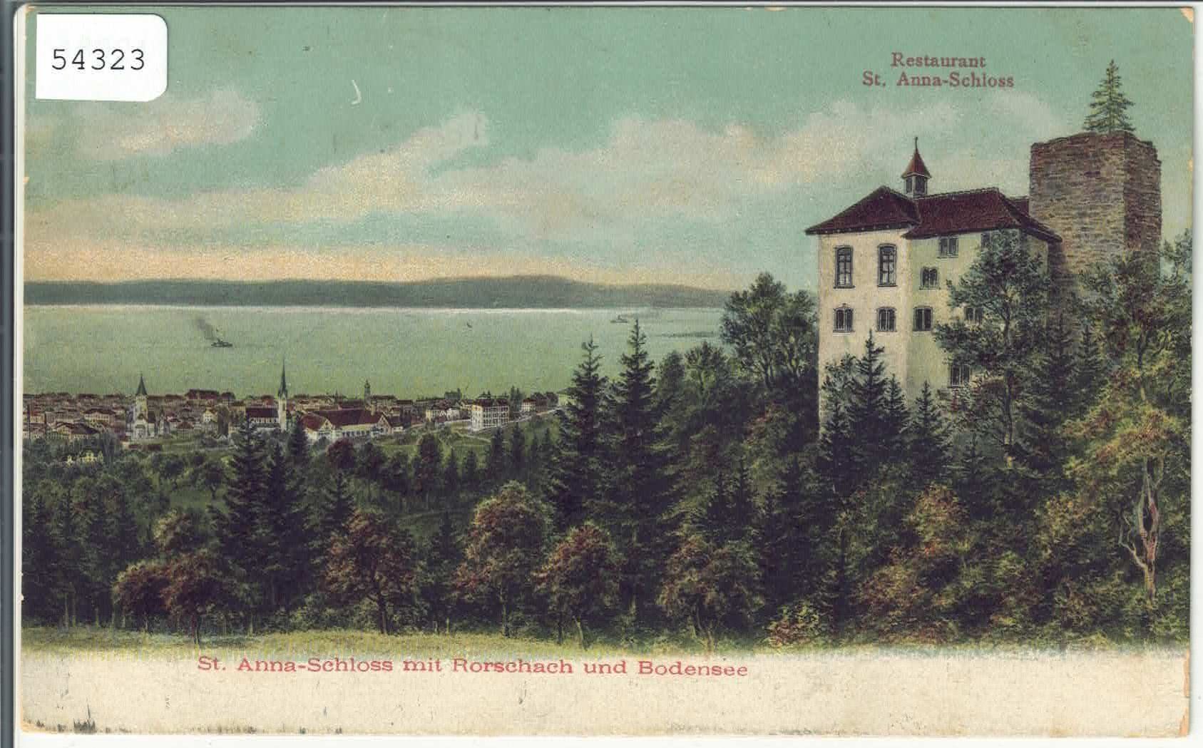 Cartoline postali: St. Anna-Schloss mit Rorschach und Bodensee - Litho – Usato da Ettingen venduto da Kartenplanet