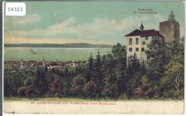 St. Anna-Schloss mit Rorschach und Bodensee - Litho