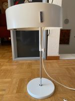 Tischlampe Vintage Metall/Chrom Bauhaus weiss
