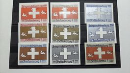 1939 Soldatenmarken 9 Proben Brieftaubenzug II