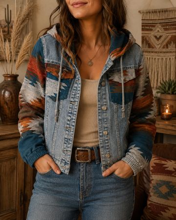 VESTE EN JEAN À CAPUCHE
