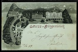 Mondschein-Lithographie Bürgenstock, Gr