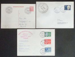 NORGE: 3 pièces postales, 1 par courrier maritime, 1961 à 67