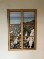 Fensterbild in restauriertem Fensterrahmen 74 x 106cm