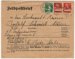 AFFOLTERN AM ALBIS auf frankiertem FELDPOSTBRIEF