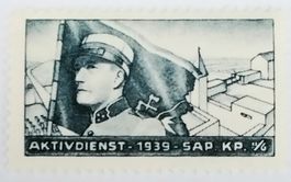 Soldatenmarke 2.WK, Sappeur Kp II/6, blau, ges, Wi Sap 25-2