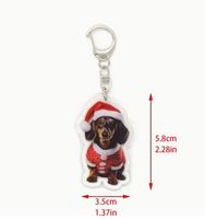 SCHLÜSSELANHÄNGER, WEIHNACHTSDACKEL, NEU