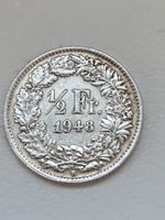 Seltene 1/2 CHF Münze, Jahrgang 1948, Top Zustand!