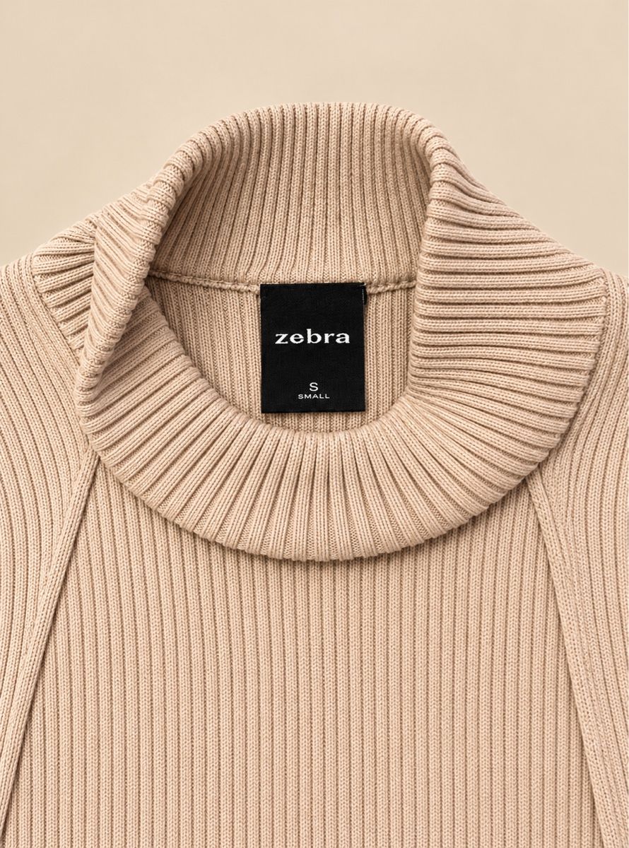 Pullover & Sweatshirts: PULL BEIGE MAUVE CÔTELÉ À COL MONTANT – Neu (gemäss Beschreibung) aus Lausanne von KeNaChic 2