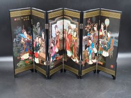 Vintage Tischparavent schwarze chinesische Lack Geschenk