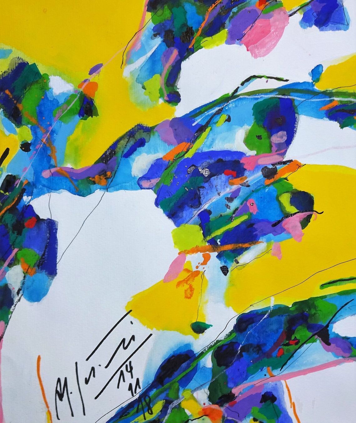 Tableaux: 10) Abstraktes Gouache Gemälde – D'occasion à Zürich par kunstkreis