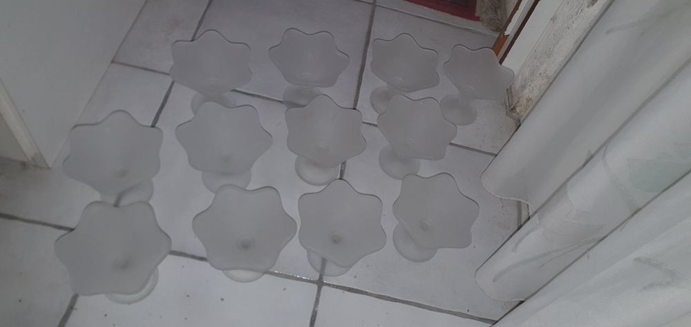 KONZEPT Set 12 Bicchieri Da Dessert In Vetro Con Manico 300 Ml – Per Frullati, Frappè, Gelati E Yogurt, Lavabili In Lavastoviglie