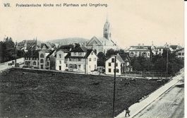 WIL Protestantische Kirche mit Pfarrhaus SG gel. 1913!
