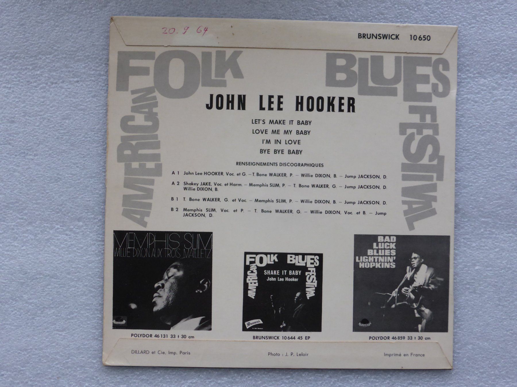 Dischi in vinile: Vinyl Single   EP  JOHN LEE HOOKER – Usato da Küssnacht am Rigi venduto da Mondkinder 3