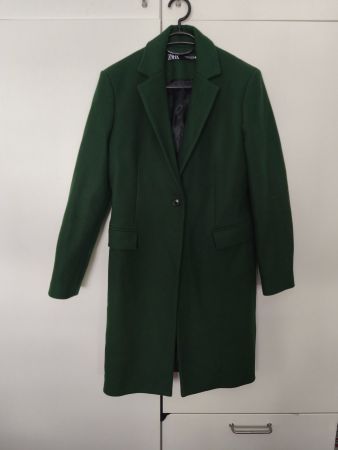 Flaschengrüner Mantel Zara Gr. 38