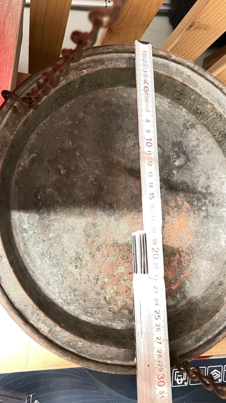 Waagen und Gewichte: Hängewaage / Marktwaage mit Metallschale, ca. 30 cm – Gebraucht aus Flawil von Pirar 2