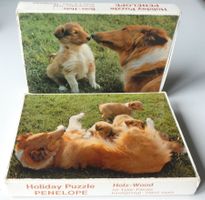 2 Puzzle Penelope Hunde Holzpuzzle