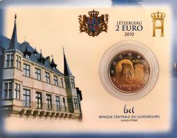 Luxemburg 2 Euro 2010  Münzkarte 7162/7500