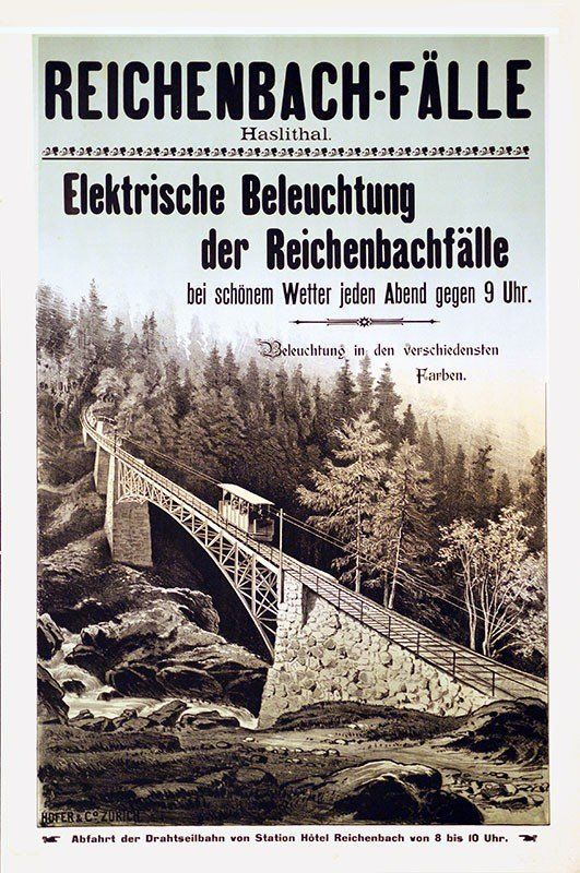 Posters & Illustrations: Antikes Plakat Reichenbachfälle 1900 – D'occasion à Wollerau par Plakatfreund