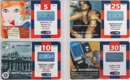 4 italienische Motiv Prepaid Telefonkarten