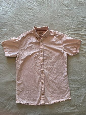 Essentials Herren Kurzarmhemd Rosa | Button-Down | Casual So