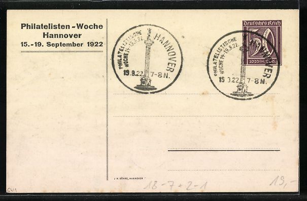 Cancelleria postale: Hannover, Philatelisten-Woche September  – Usato da Berlin venduto da bartko-reher 1