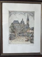 Konrad Rütters Aachener Dom Original Radierung signiert 23/1