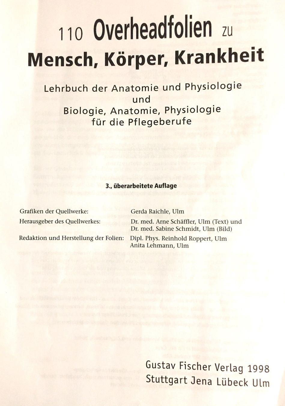 Bücher: Mensch, Körper, Krankheit Overheadfolien – Gebraucht aus Spiez von Agenda01 2