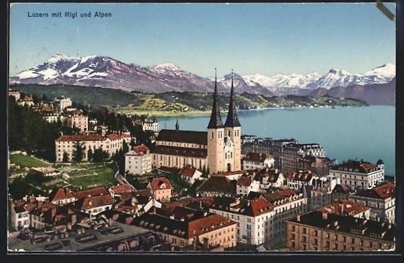 Ansichtskarten: Luzern, Teilansicht mit Kirche, Rigi und – Gebraucht aus Berlin von bartko-reher